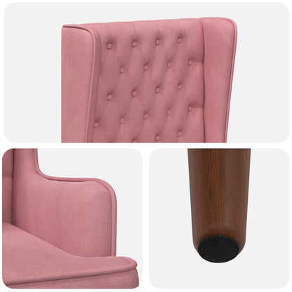 Stoel met hoge rugleuning Roze fluweel
