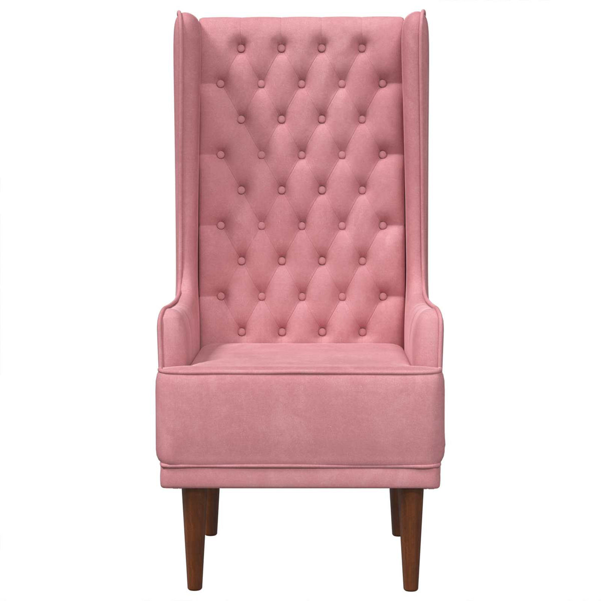 Stoel met hoge rugleuning Roze fluweel