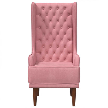 Stoel met hoge rugleuning Roze fluweel