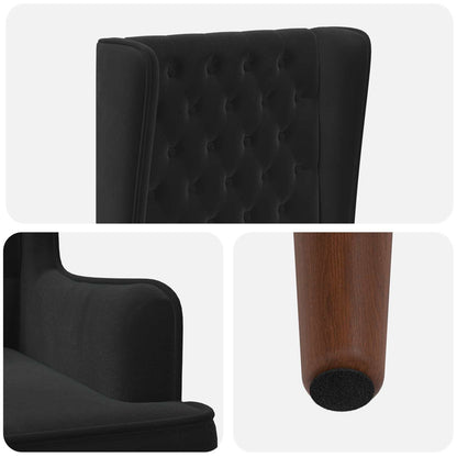 Stoel met hoge rugleuning Zwart fluweel