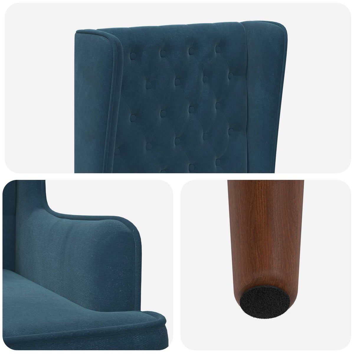 Stoel met hoge rugleuning Blauw fluweel