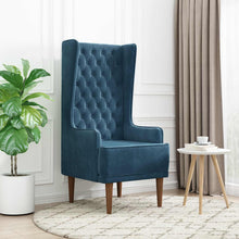 Stoel met hoge rugleuning Blauw fluweel