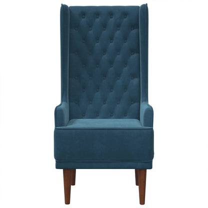 Stoel met hoge rugleuning Blauw fluweel