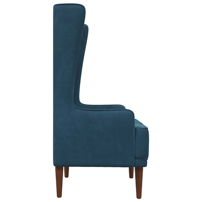 Stoel met hoge rugleuning Blauw fluweel