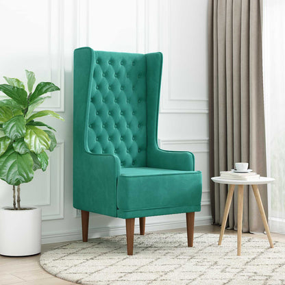 Stoel met hoge rugleuning Turquoise fluweel