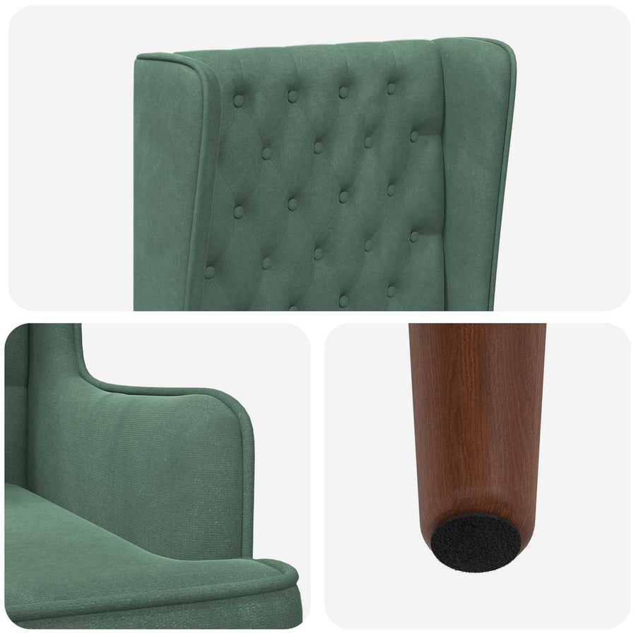 Stoel met hoge rugleuning Zeegroen fluweel