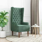 Stoel met hoge rugleuning Zeegroen fluweel