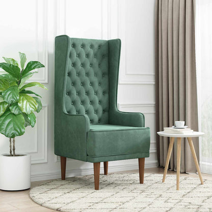 Stoel met hoge rugleuning Zeegroen fluweel