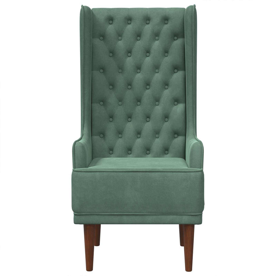Stoel met hoge rugleuning Zeegroen fluweel