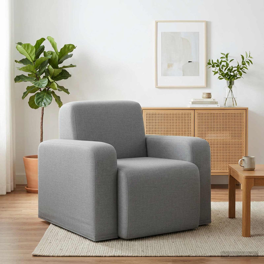 Fauteuil Lichtgrijs Stof