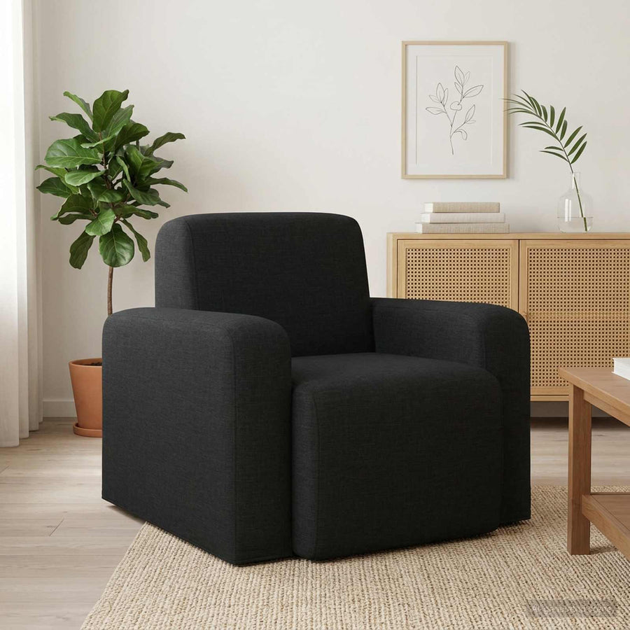 Fauteuil Zwart Stof