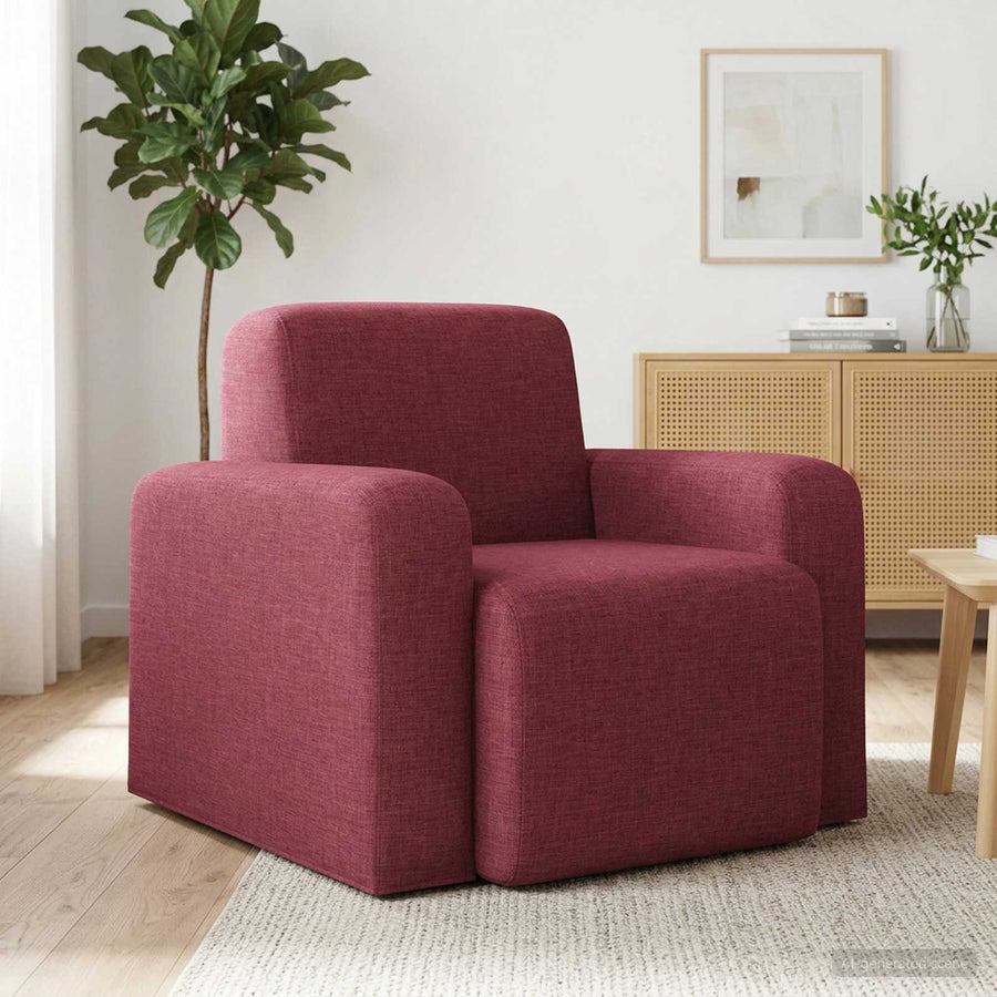 Fauteuil Wijnrood Stof
