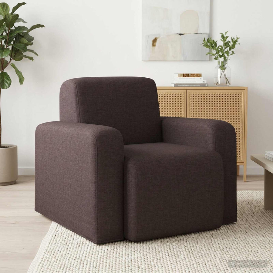 Fauteuil Donkerbruin Stof