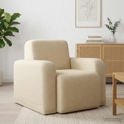 Fauteuil stof crèmekleurig 88x90x77 cm