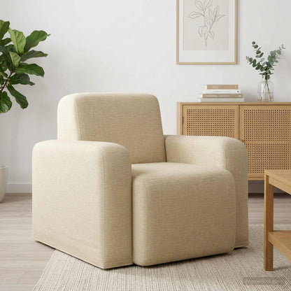 Fauteuil Crèmekleurig Stof