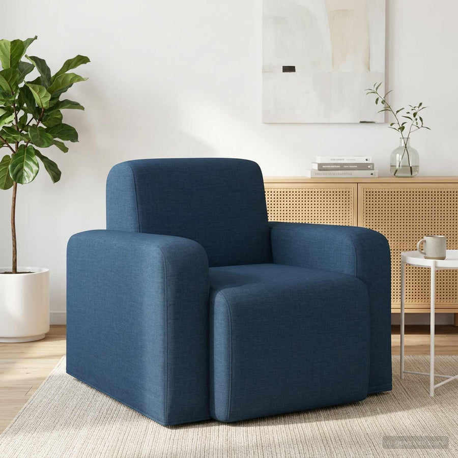 Fauteuil Blauw Stof