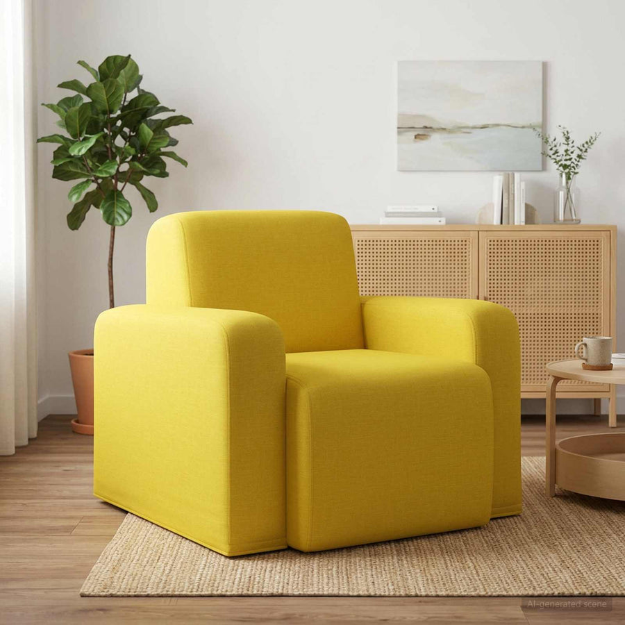 Fauteuil Lichtgeel Stof