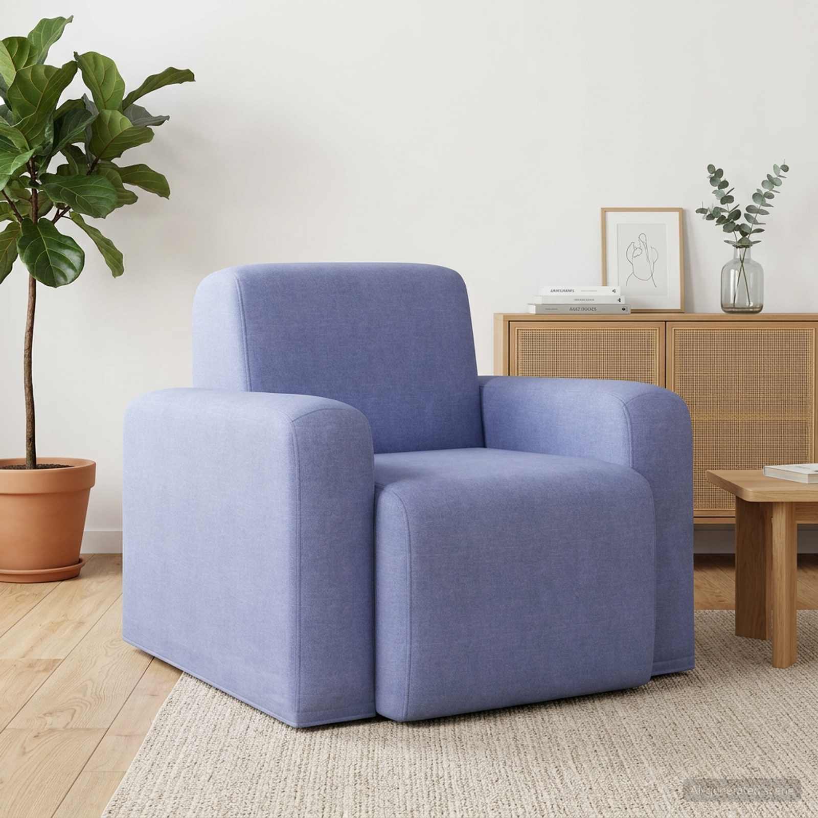 Fauteuil Jeans Blauw Stof