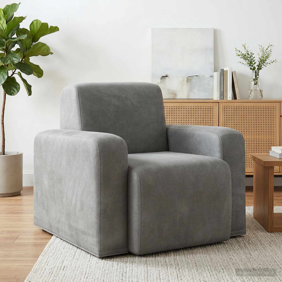 Fauteuil Lichtgrijs fluweel