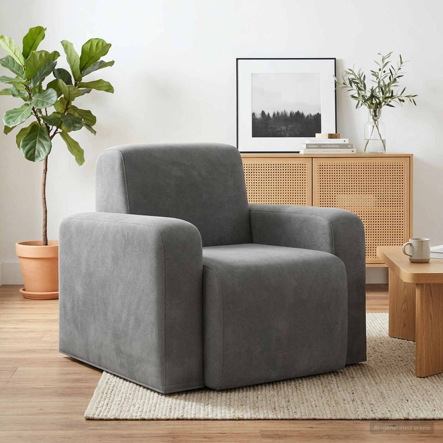 Fauteuil Donkergrijs fluweel