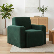 Fauteuil donkergroen fluweel 88x90x77 cm