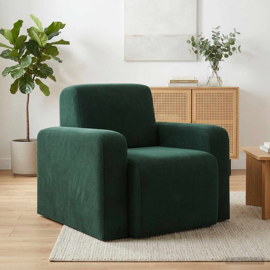 Fauteuil Donkergroen fluweel