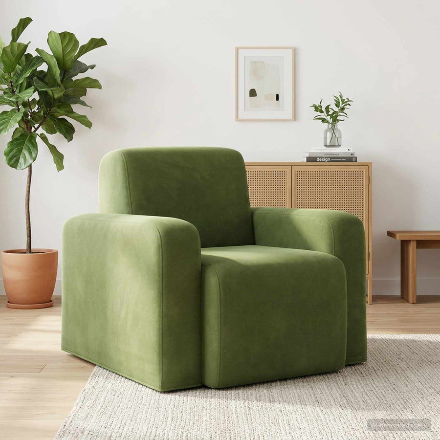 Fauteuil Lichtgroen fluweel
