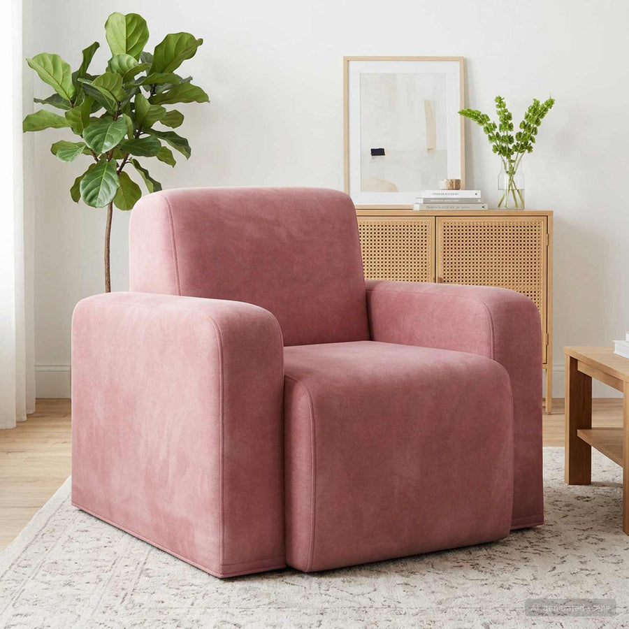 Fauteuil Roze fluweel