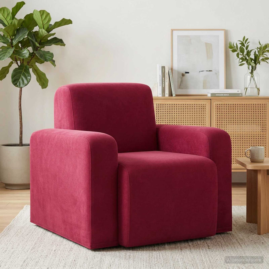 Fauteuil Wijnrood fluweel