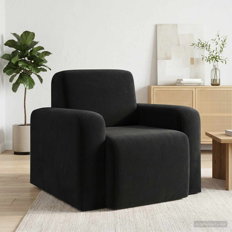 Fauteuil Zwart fluweel