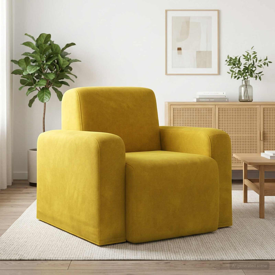 Fauteuil Geel fluweel