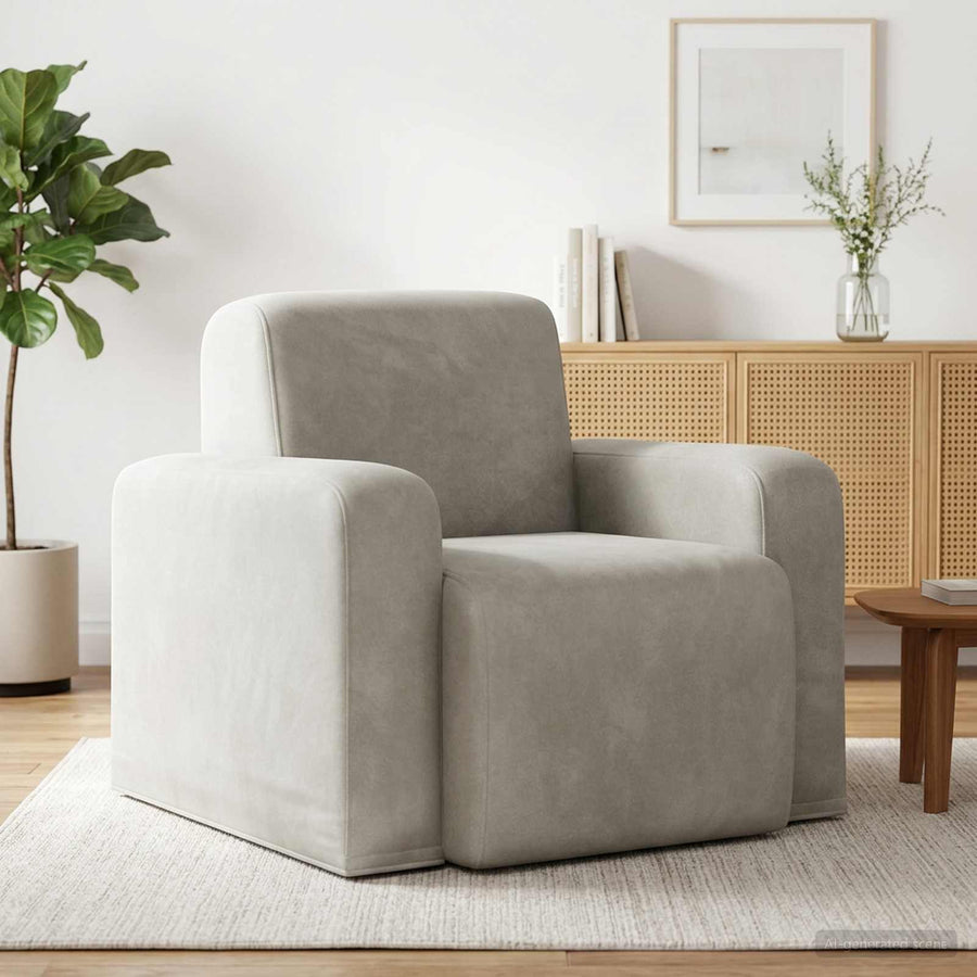 Fauteuil Crèmekleurig fluweel
