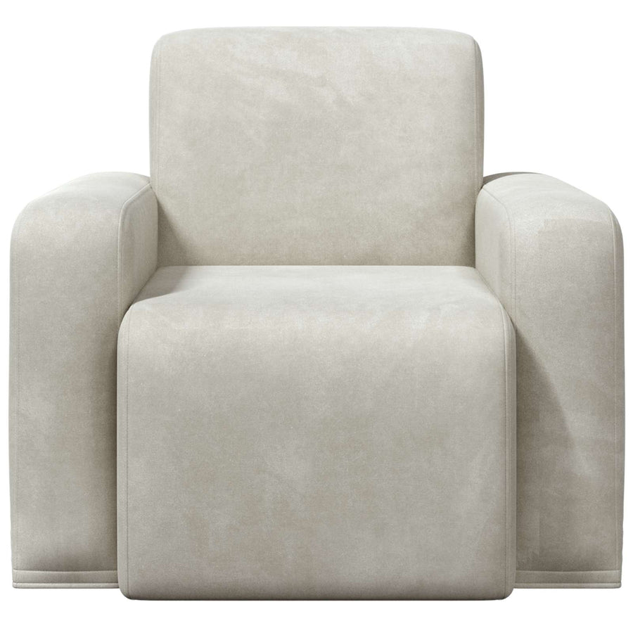 Fauteuil Crèmekleurig fluweel