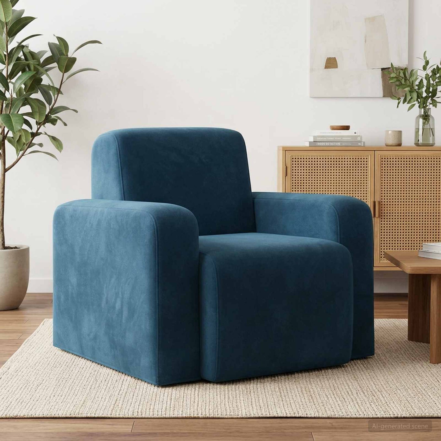 Fauteuil Blauw fluweel
