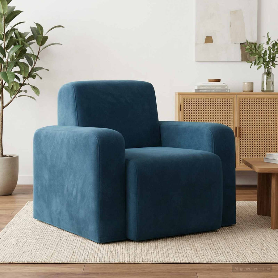 Fauteuil Blauw fluweel