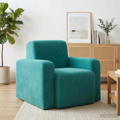 Fauteuil Turquoise fluweel
