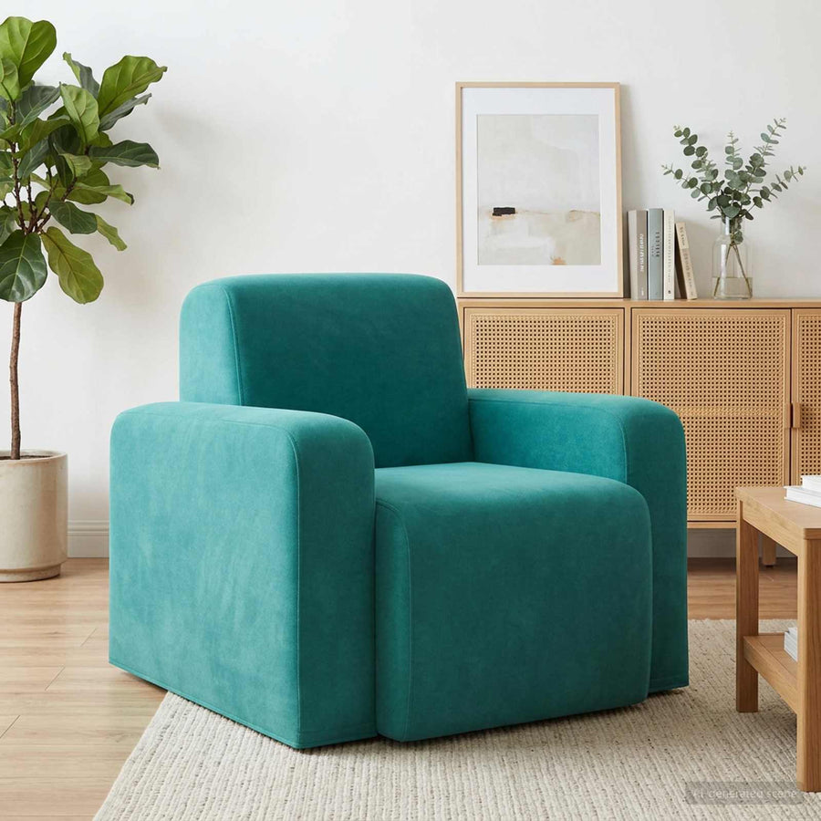 Fauteuil Turquoise fluweel