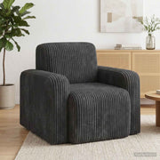 Fauteuil 88x90x77 cm donkergrijs corduroy