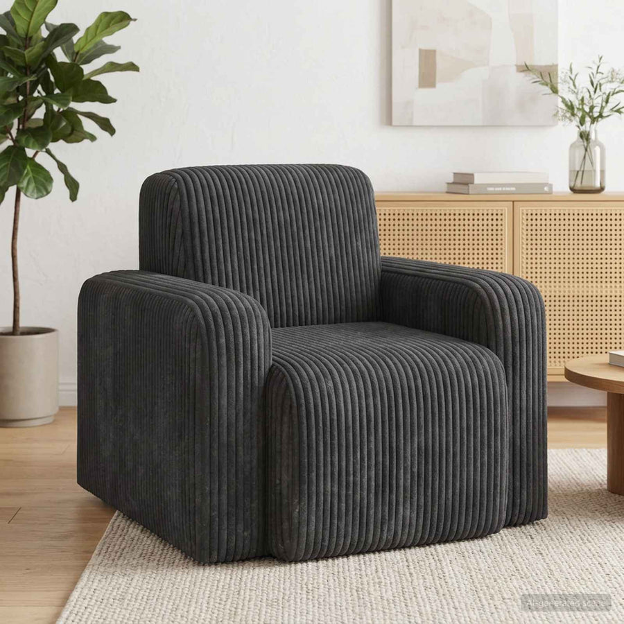 Fauteuil Donkergrijs corduroy