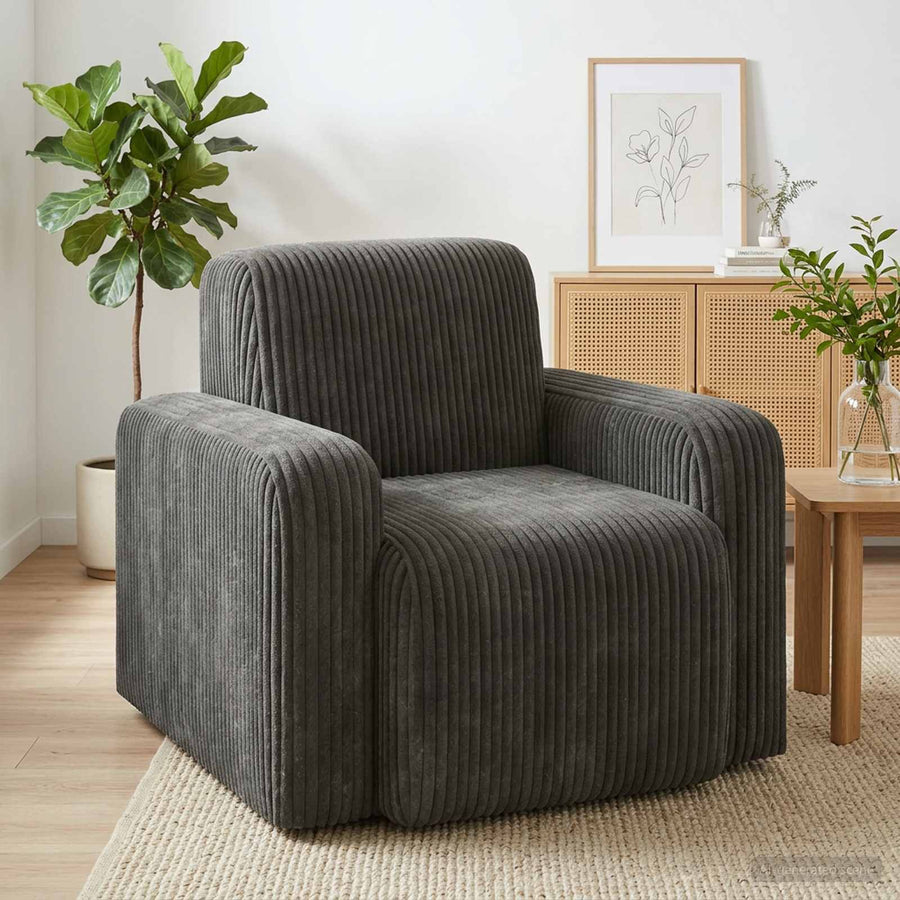 Fauteuil Antraciet corduroy