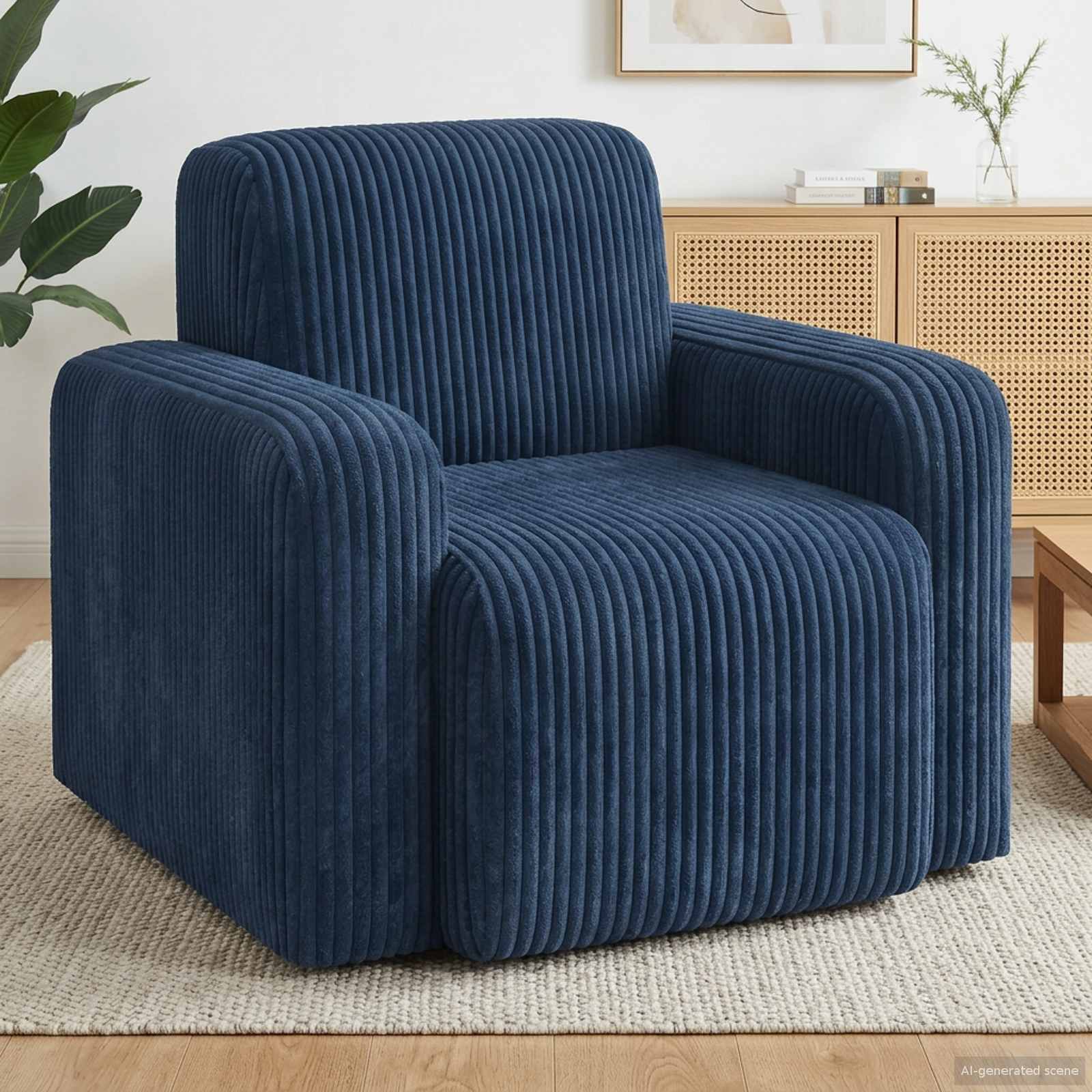 Fauteuil Marineblauw corduroy