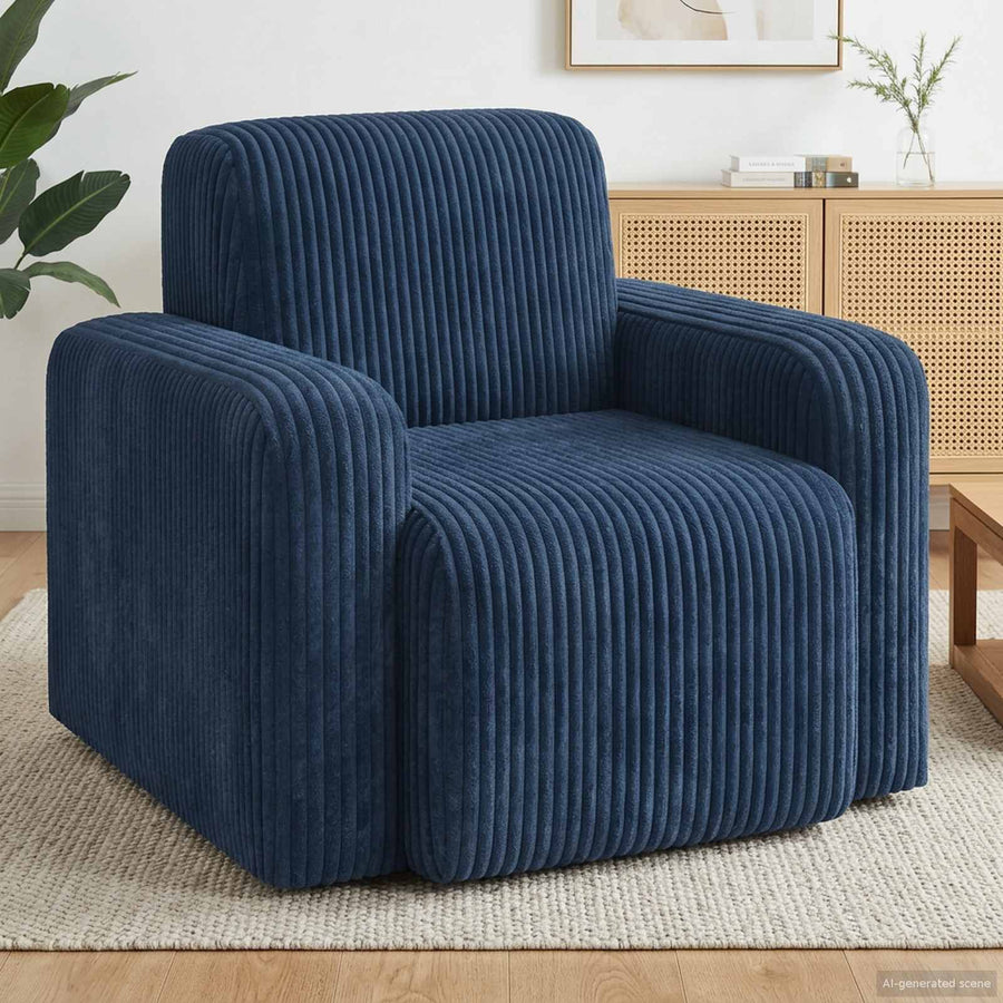 Fauteuil Marineblauw corduroy
