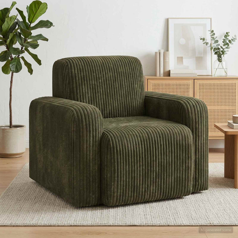 Fauteuil Groen corduroy