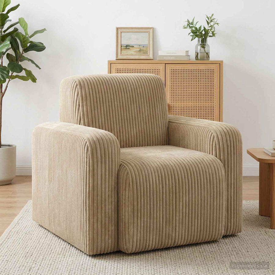 Fauteuil Taupe corduroy
