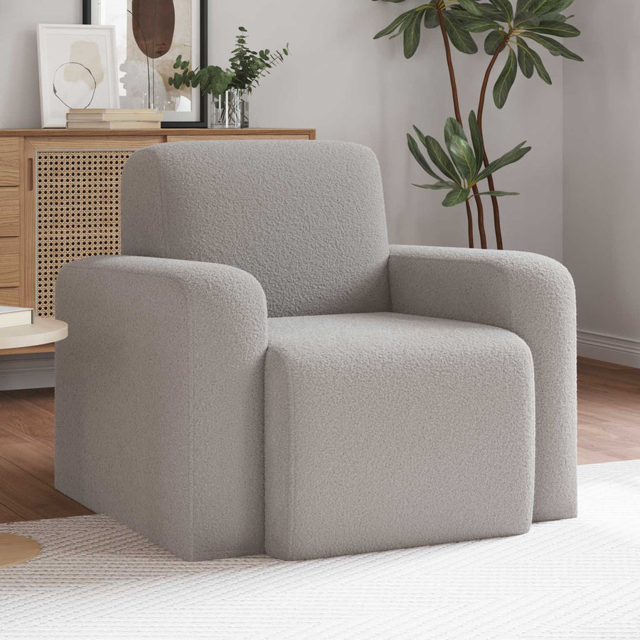 Fauteuil Lichtgrijs Bouclé