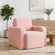 Fauteuil roze bouclé 88x90x77 cm