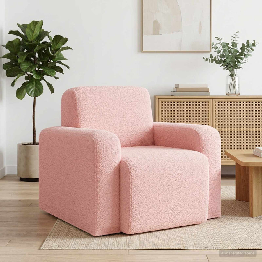 Fauteuil Roze Bouclé