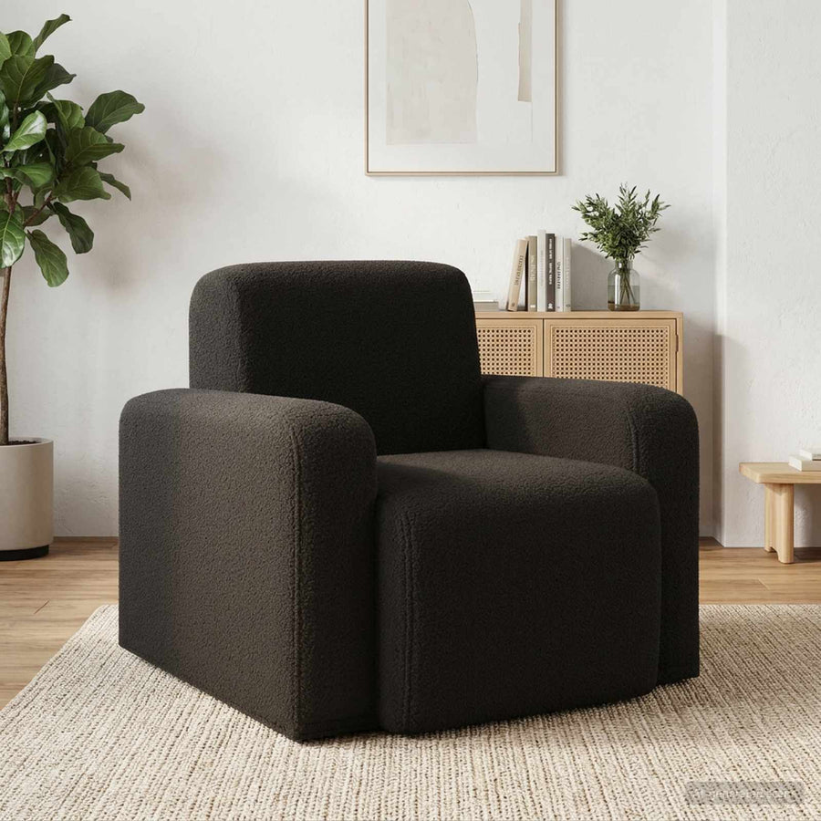 Fauteuil Zwart Bouclé