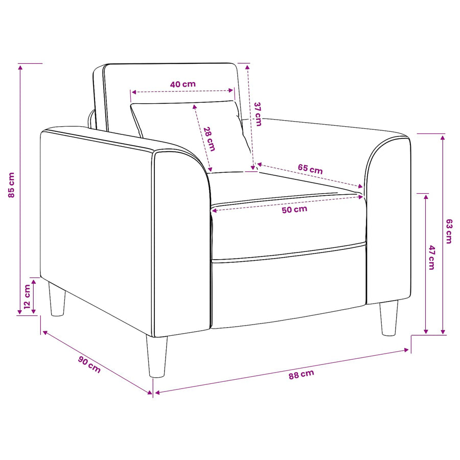 Fauteuil Zwart Stof