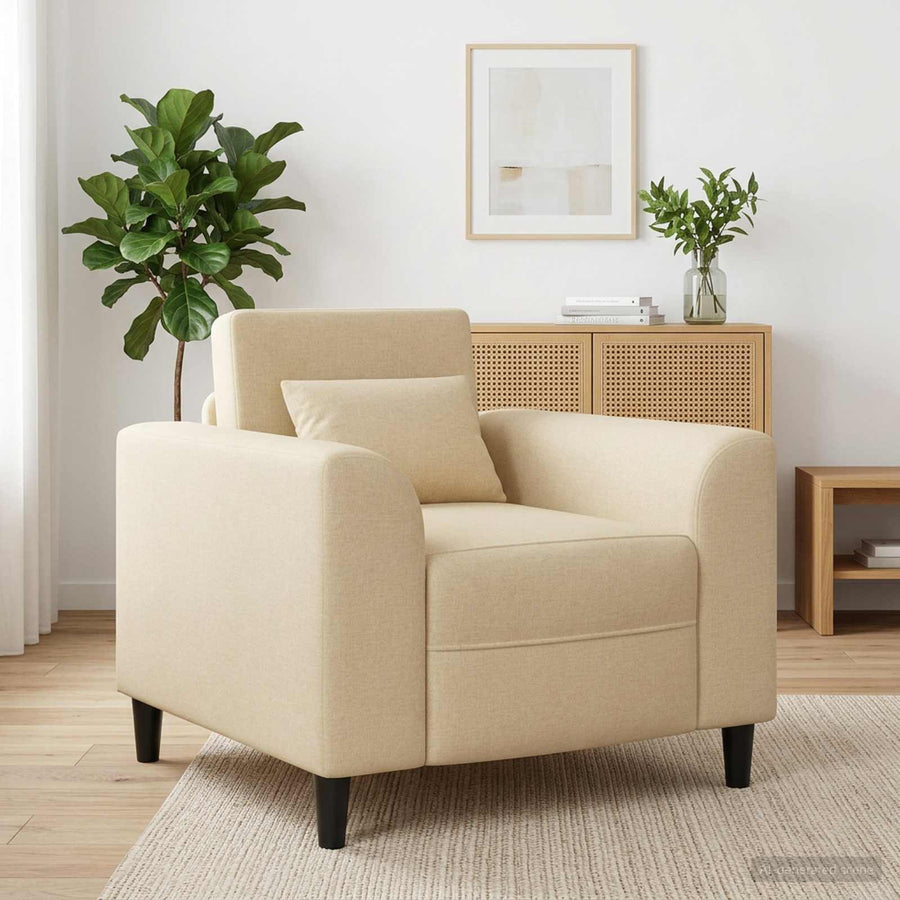 Fauteuil Crèmekleurig Stof
